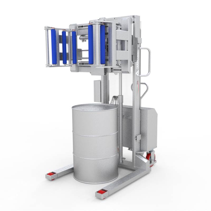 Soluzioni speciali per questo settore Beta 12V evo Inox - Stoccatore con pinza laterale per svuotamento fusti