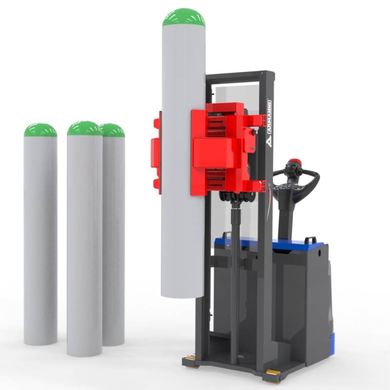 Soluzioni speciali per questo settore CP Light PRL - Speciale - Stoccatore con pinza per rotazione laterale di bombole