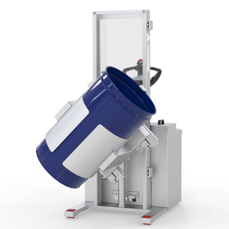 Soluzioni speciali per questo settore Delta E PRL-F Inox - Stoccatore con pinza per svuotamento laterale di fusti